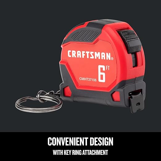 CRAFTSMAN Keychain Tape Measure, 6 FT (CMHT37106G)