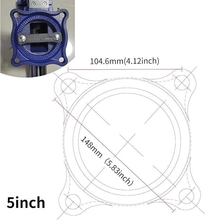 5” UPG 360° Positioning Bench Vise, 8800LB Force