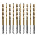 SALI Cobalt Drill Bit Set,10 Pack 15/64 Inch High Speed Steel Hex Shank Jobber Drill Bits, for Hardwood, Aluminum,Metal,Copper,Alloyed Steel