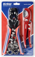 iCrimp PEX Pipe Quick Cinch Tool Set for Stainless Steel Clamp from 3/8-inch to 1-inch with Pex Cutter, 20pcs 1/2-inch and 10pcs 3/4-inch Stainless Steel Clamps included