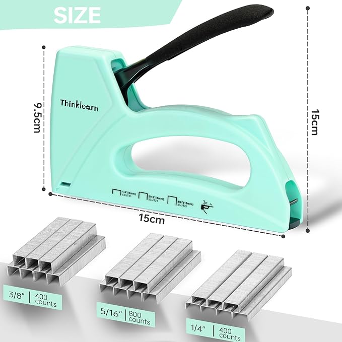 Light Duty Staple Gun for Wood, Upholstery Staple Gun for Classroom with 1600pcs JT21 Staples 1/4, 5/16, 3/8 inch and Staple Remover, Fabric Stapler Gun for Crafts, Bulletin Board Stapler for Teachers
