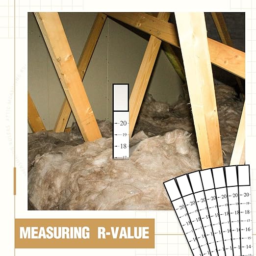 Attic Measuring Rulers (Case of 400), 20 Inch, Card Stock, Attic Insulation R-value Ruler for Insulators Ceiling Insulation