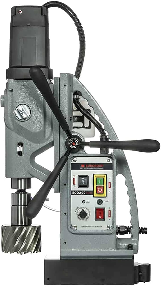 Magnetic Drill Press - 17.3A Portable Drilling Machine with 4" Annular Cut Capacity & Oil Lubricated 4-Speed Gearbox - ECO.100S+/T