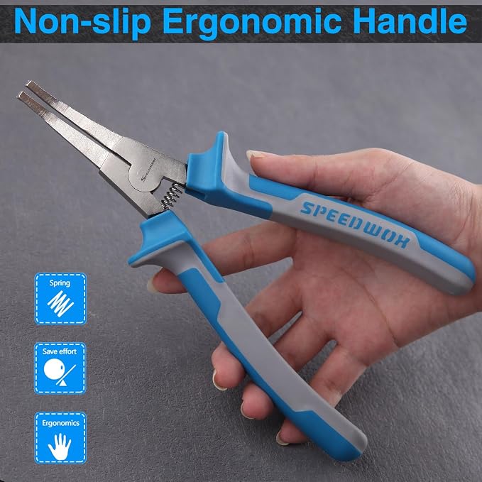 SPEEDWOX 8" Bent Jaw & Angle Tip Pliers - Special Lock, C-Clip, Retaining & Snap Ring Pliers for Automatic Transmissions & Transfer Cases