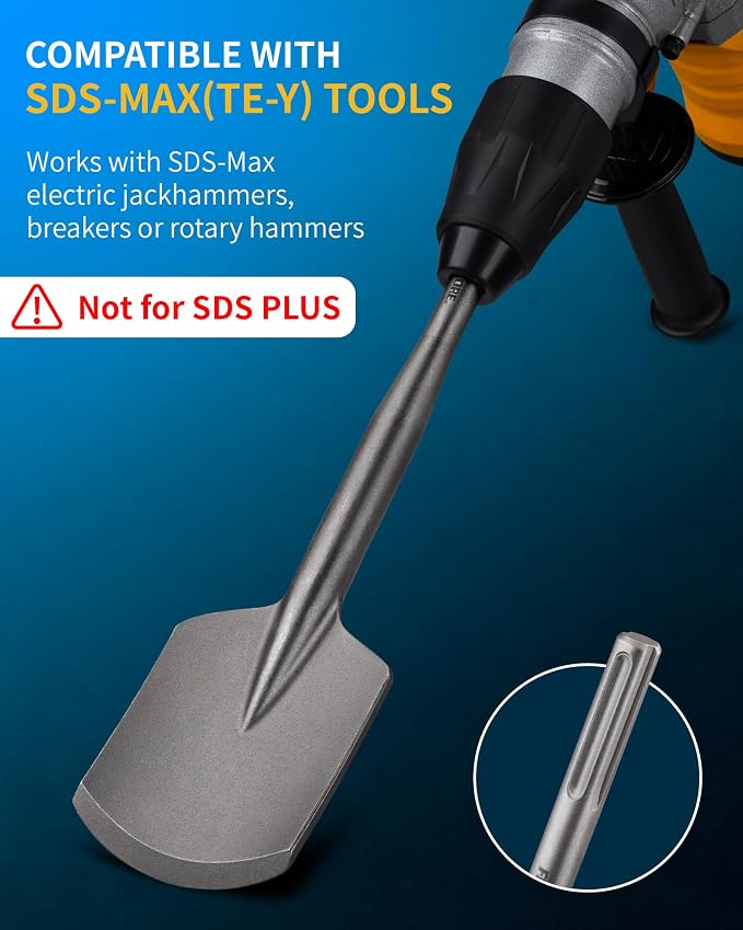 SDS Max Clay Spade, Firecore 4-1/2 In. x 17 In. Steel Drill Shovel Bit for SDS Max Rotary Hammer Electric Jackhammer, for Digging in Gardening, Backyard Landscaping on Clay Gravel Soil Adobe Sandstone