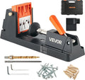 VEVOR Pocket Hole Jig Kit, 1/2" to 1-1/2" Adjustable, Lightweight Jig Pocket Hole System with Dust Collection Adapter, Detachable Guide Block, Drill Bit, Stop Collar, Easy Adjusting, for Woodworking