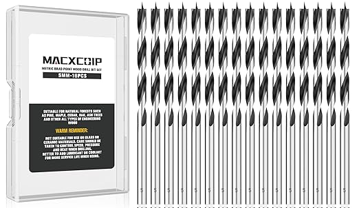 Brad Point Wood Drill Bit Set, 16Pcs 5MM Metric Drill Bit Set with Double Flutes Design for Carpenter Woodworking and All Types of Wood