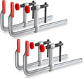 HimaPro 12 Inch Heavy Duty Bar Clamp Set, 4 Pack – Drop Forged Steel F-Clamps with 1200 lbs Load Capacity and 4-3/4 Inch Throat Depth for Welding, Woodworking, and Metalworking