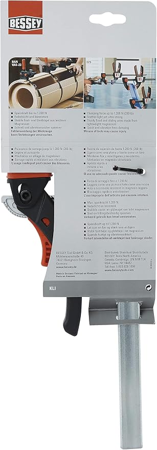 BESSEY Rapid Action Lever Clamp - 12-Inch -LC12 - Fast Action, Heavy Duty Clamps for Welding and Woodworking. Vibration resistant - Professional Grade for DIY and Home Improvement