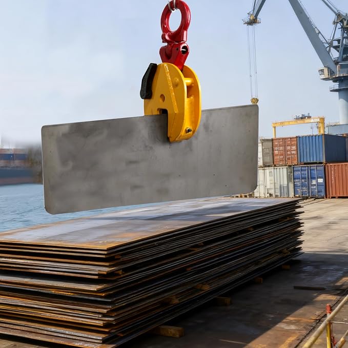 Vertical Plate Lifting Clamp,2200lbs Capacity Heavy Duty Steel Plate Clamp 1T with 0.8 Inch Jaw Opening, Industrial Lifting Clamp for Sheet Metal and Steel Plate Handling