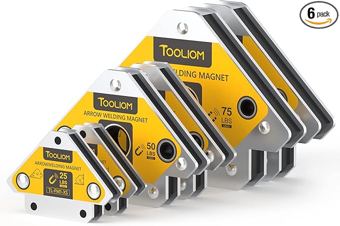 TOOLIOM Arrow Welding Magnets 6Pcs 25LB & 50 LB & 75 LB Strong Hold Magnetic Welding Holder Welder Magnet Set Welding Accessories