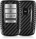 T-carbon Key Fob Cover Fits Acura 2022 MDX, Real Carbon Fiber Key Fob Case Compatible with Acura 2023 RDX MDX RLX NSX ILX TLX TLX-L CDX Smart Remote Accessories Key Shell Protector Black