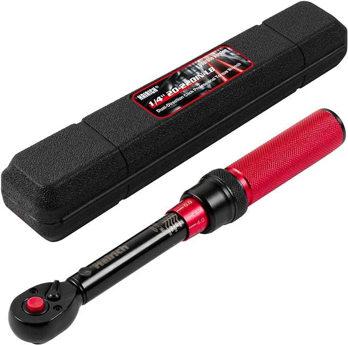 Hairich 1/4-Inch Torque Wrench, Dual-direction Small Torque Wrench 20-220in.lb/2.3-24.9Nm, 72 tooth High Precision Professional with Dual Range Scales