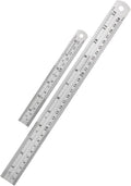 Mr. Pen- Metal Straight Edge Ruler, 2 Pack, 6" and 12", Silver, Stainless Steel Ruler Set, Imperial & Metric Measurements for Drawing, Home, Office, Engineering