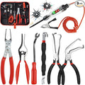 9 PCS Automotive Electrical Disconnect Pliers Kit, High-Carbon Steel Electrical Terminal Connector Separator Removal Clip Set with 37960/37980 Plier, Auto Test Pen, Terminal Pin Repair Tool
