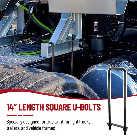 14 Inch Square Bend U-Bolt Kit for Truck Chassis