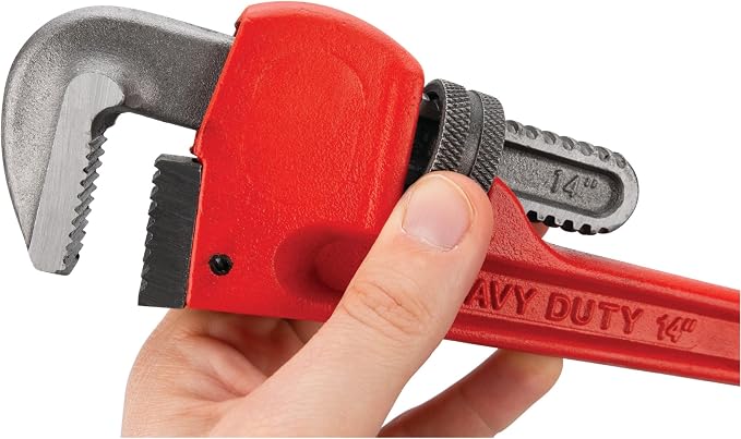 Performance Tool W1133-14B 14 in. Adjustable Pipe Wrench, Red
