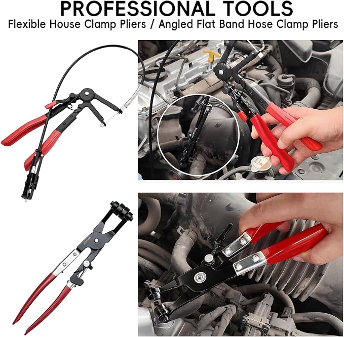 WISEUP 17pcs Hose Clamp Pliers Set, Hose Clamp Removal Tool