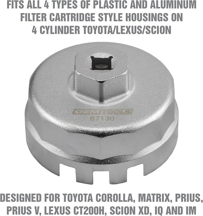 OEMTOOLS 87130 64MM Toyota & Lexus Oil Filter Wrench with 14 Flutes, 64MM Cap Wrench, Oil Change Tool