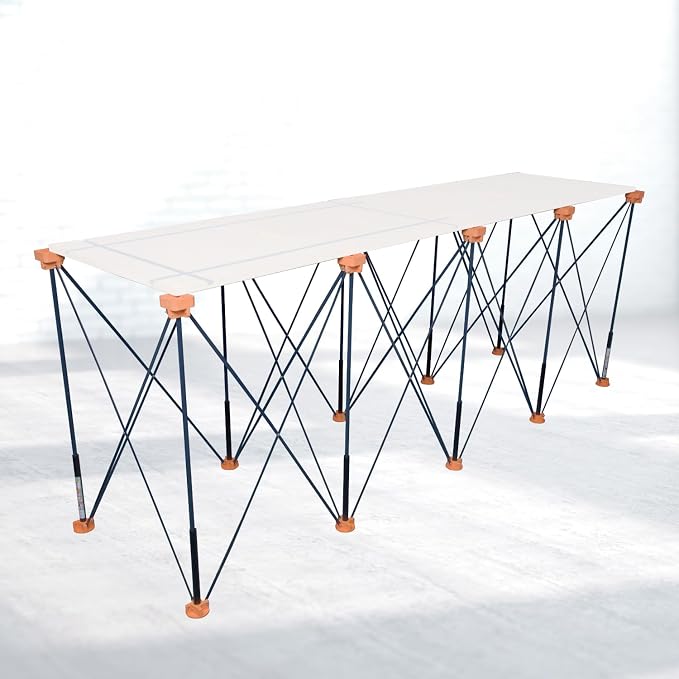 POWERTEC Arachni-Flex Portable Workbench 2x8ft Collapsible Workstand - Heavy Duty Folding Work Table Base, 2500 lbs Capacity 36 Inch Work Height, No Assembly Mobile Work Station w/Carry Strap (71928)