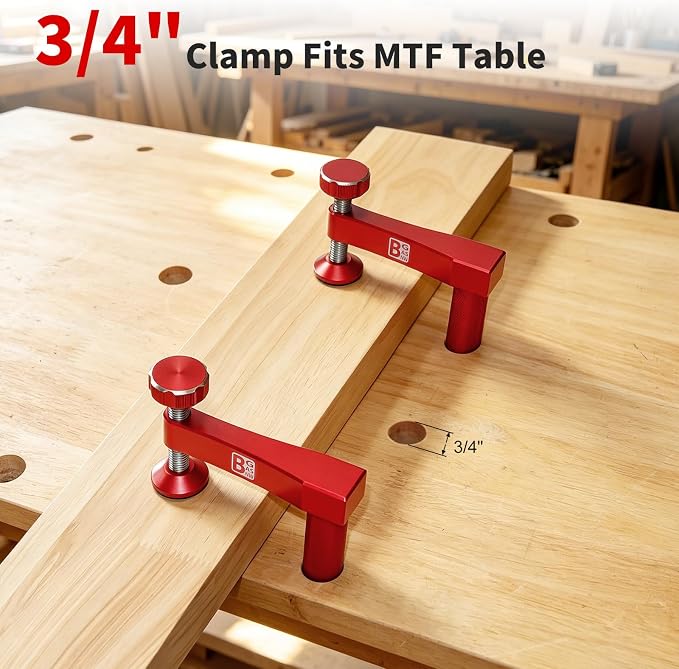 Premium Bench Dog Clamp Set for MFT Table, 10 pcs for 3/4" Dog Holes