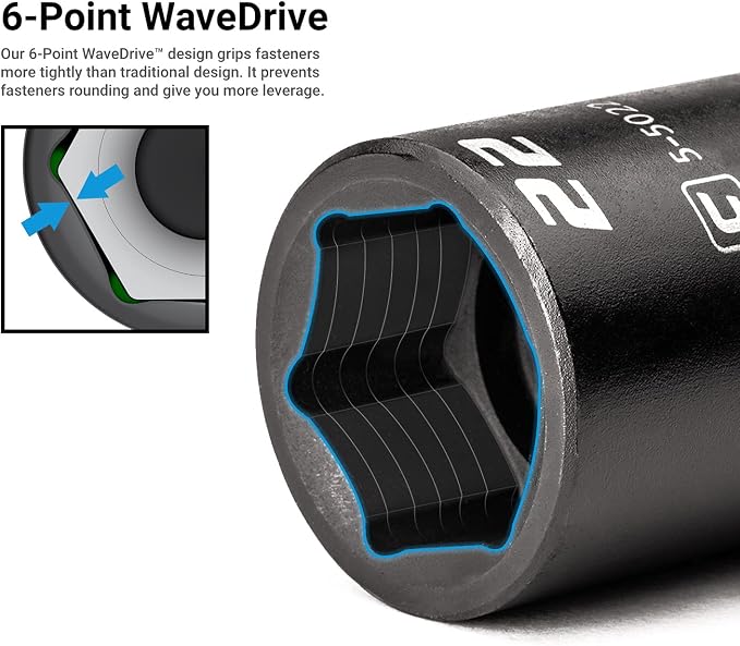 Capri Tools 1/2 in. Drive Stubby Impact Socket Set, Metric, 10 to 24 mm, 15-Piece