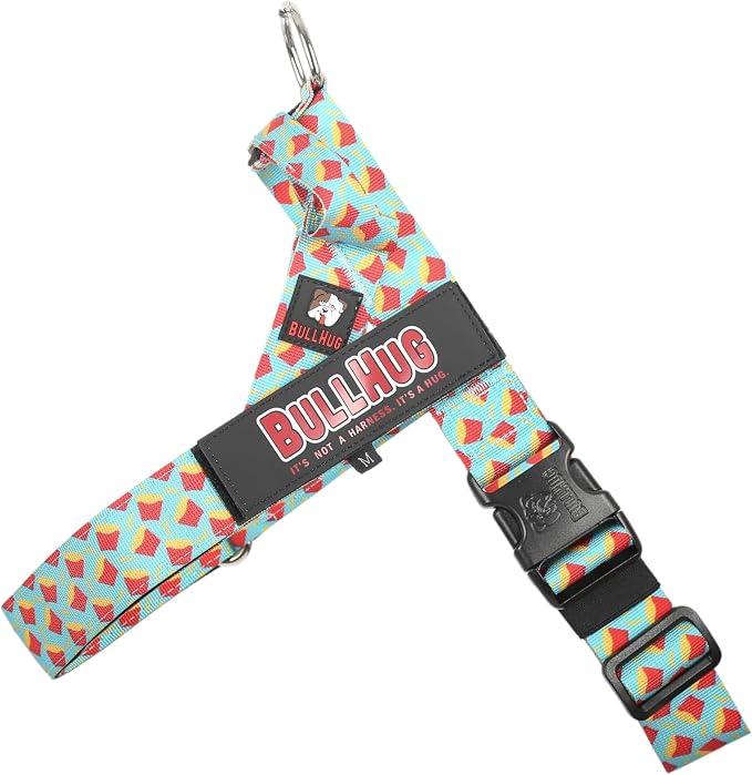 Adjustable Dog Harness– No Pull, No Choke – for English Bulldogs, French Bulldogs, Pugs & Broad-Chested Breeds – Easy, Safe Walks (Fries, Medium)