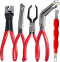 5 Pieces Electrical Disconnect Pliers for Cars, Automotive Electrical Plug Connector Disconnect Tool and Connector Separator and Hose Clamp Pliers