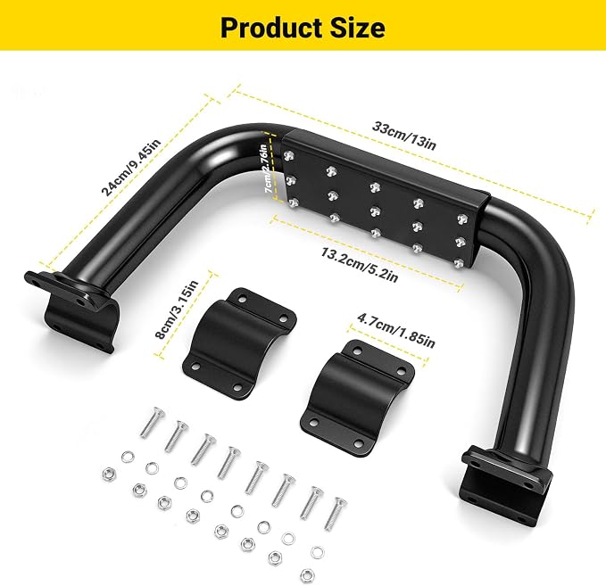 JERBOR Heavy-Duty UTV Nerf Bar Step, Clamp-On for 1.75-Inch Round Tubes
