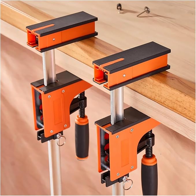 Woodworking Bar Clamps 2-Pack, 24 inch Parallel F Clamps - 1500 lbs Capacity, High-Strength Plastic & Carbon Steel - for Wood & Metal Projects, Even Pressure