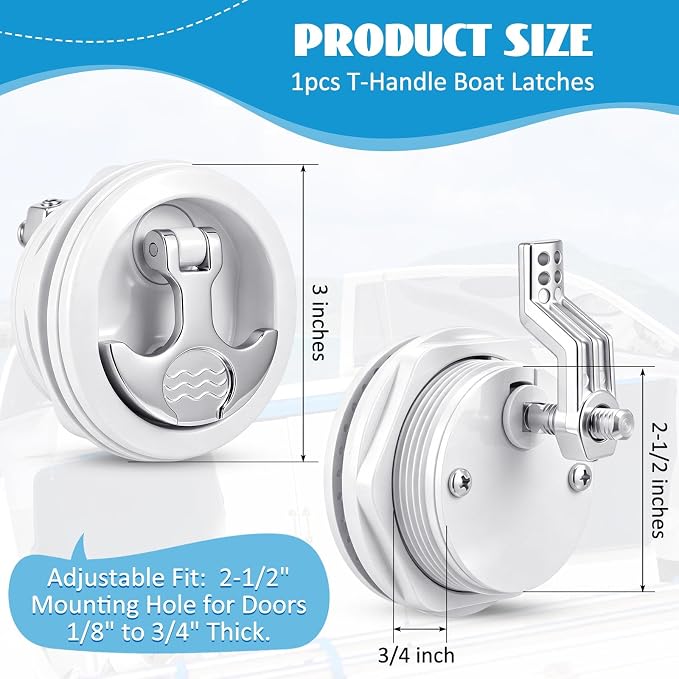 Shimeyao 2.5" T Handle Boat Latch 3" Nylon Cam