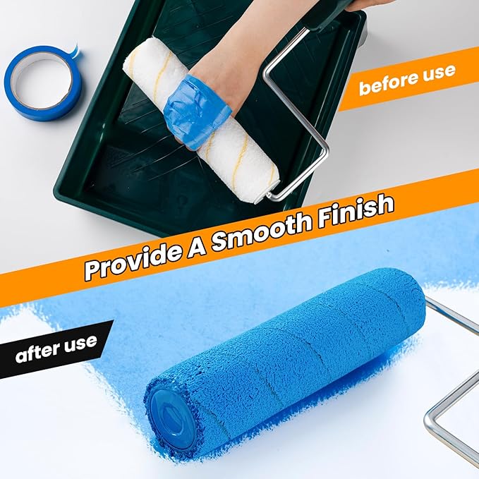 Paint Roller Covers, 12 Pack, 9 Inch Microfiber Paint Roller, 3/8" Nap Covers for Paint Roller Frame, Rollers for Painting, House Painting Supplies for Painting Walls