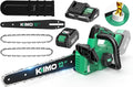 KIMO Brushless Electric Chainsaw Cordless, 4.0Ah Battery & Fast Charger, Handheld Chain Saw with Auto Oiler, Battery Powered Chainsaw Electric for Tree Trimming, 54.5 FT/S Cutting Speed, 12 INCH