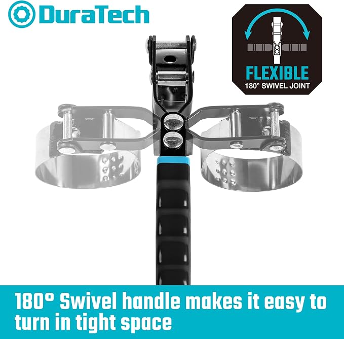 DURATECH 3-Piece Swivel Oil Filter Wrench Set, Oil Filter removal tool fits filters 2-3/4" to 4-3/8", Perfect for Car Repair Tools