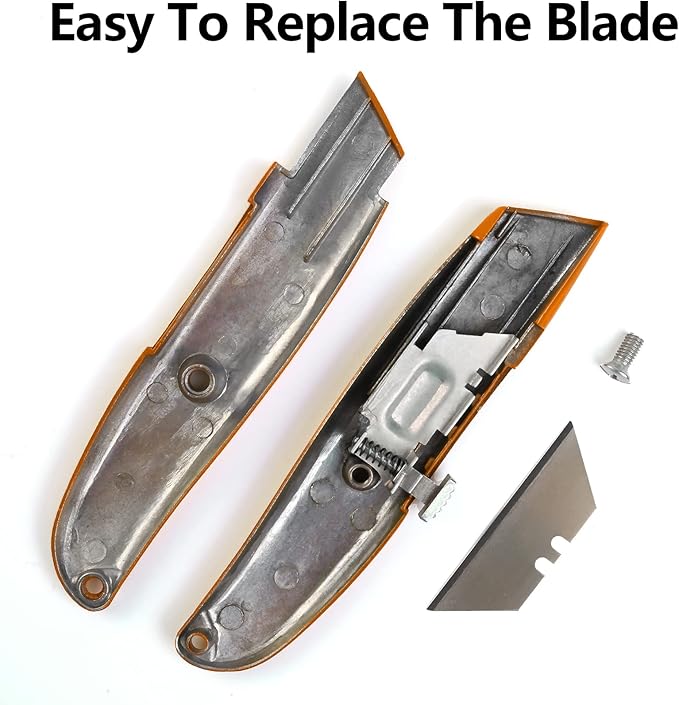 DIYSELF 2Pack Utility Knife Box Cutter Retractable Blade Heavy Duty PVC Pipe Cutter(Orange)