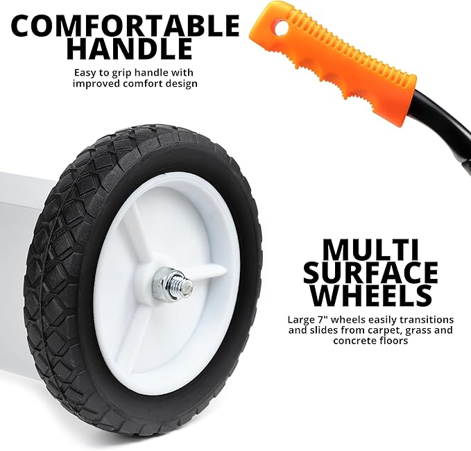 NEIKO 53415A 18” Rolling Magnetic Sweeper with Wheels, 45 Pound Capacity, Adjustable Handle & Floor Magnet Clearance Height, Metal Pick Up and Nail Magnet, Floor Sweeper for Construction, Shop, Etc.