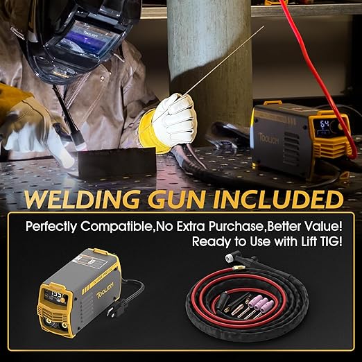 TOOLIOM 135A Stick/Lift TIG Welder 110V MMA ARC Welder Machine with Lift TIG Torch with LCD Display Portable Welding Machine