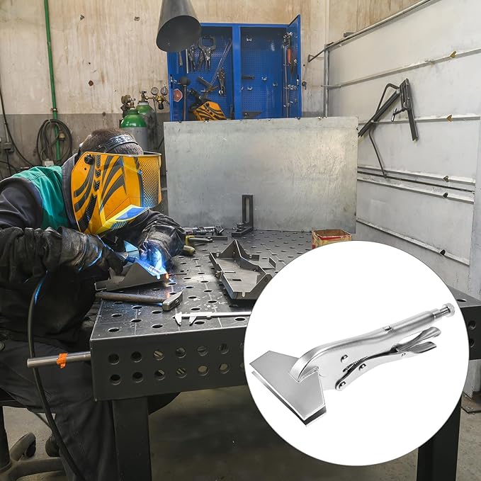 QWORK Locking Sheet Metal Clamp, 2 Pack 8 Inch Alloy Steel Welding Plier, Sheet Metal Grip Tool