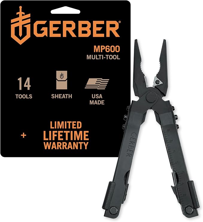 Gerber Gear 07550G1N Needle Nose Pliers Multitool 600 Multi-Plier, Black