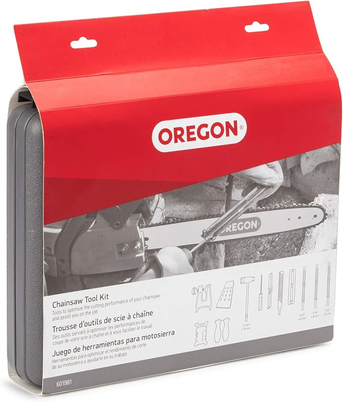 Oregon Chainsaw Chain Sharpening Kit with Hard Case - Contains Files, Handles, Depth Gauge, Stump Vise, Felling Wedge, and More Accessories (Pack of 3)