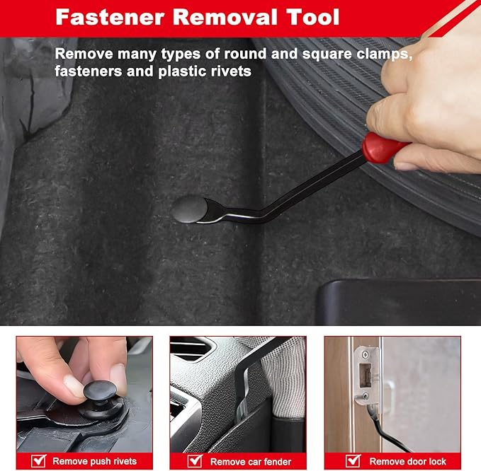 3 Pcs Clip Remover Tool, Clip Pliers Set Fastener Removal Tool , Auto Trim Removal Tool Kit Pry Tool Set Car Door Panel Dashboard Repair Kit