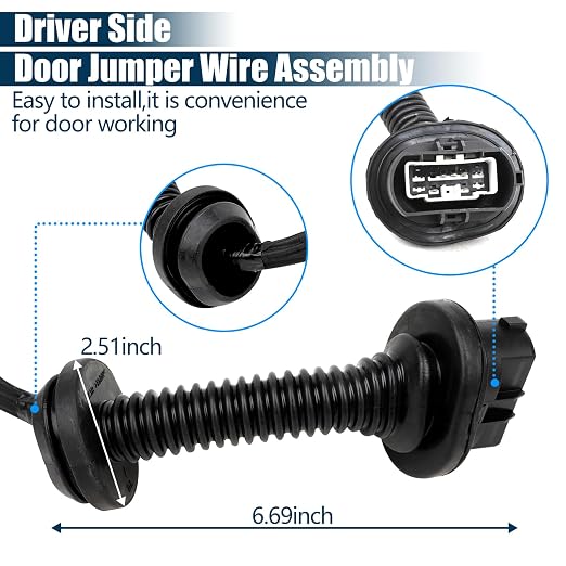 Rear Left Door Jumper Wire Assembly Compatible with 2009-2014 Ford F-150 Crew Cab Driver Side Door Jumper Harness Replace for 9L3Z-14631-CAA