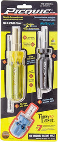 Picquic 88562 Carded Combo Pack with Sixpac Plus, Stubby and Teeny Turner Drivers, Assorted, 3-Piece