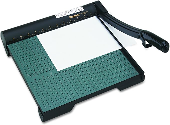 Martin Yale W12 Premier Heavy-duty Green Board Wood Trimmer, Cut Up To 20 Sheets at One Time, Steel Blades, 12 Inches, Green