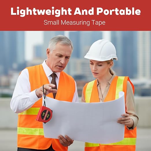 50 Pcs 6 FT Mini Tape Measure Retractable Bulk Small Measuring Tape Pocket Size Measurement Tool for Operation Christmas Items Party Favor Gifts Stuffers for Men (Red)