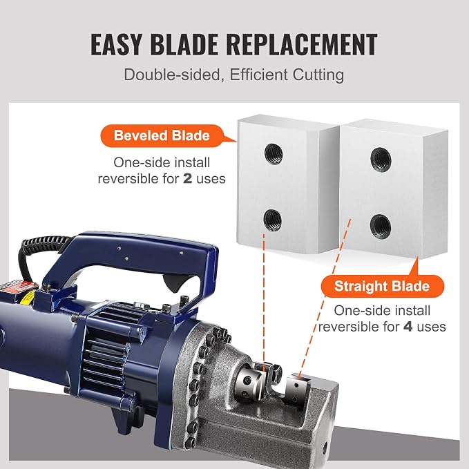 VEVOR Electric Rebar Cutter Replacement Blades 6 PCS 20/22mm - HRC58-60 Hard Jaw Blades with 12 Hex Screws & Spring Washers, Fit RC-20 & RC-22