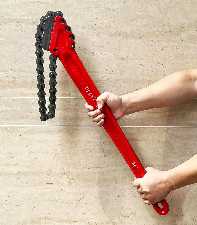 Chain Pipe Wrench 36" for 4.2" ~ 7.5" Pipe Diameter, Chain Length 30". Heavy-Duty Chain Pipeline Tool for Pipeline Installation, Oilfield Pipeline Operations and Maintenance