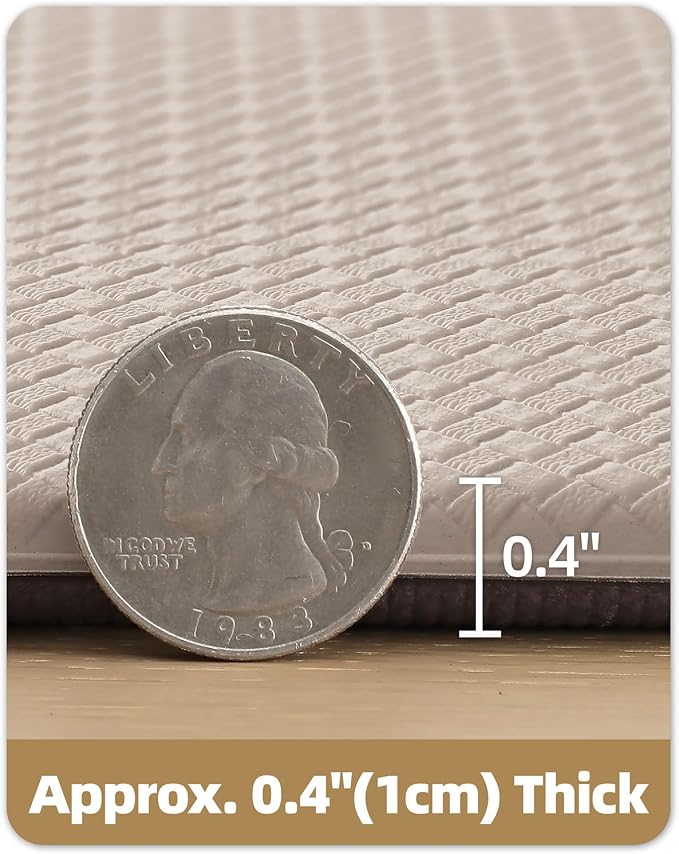 Color&Geometry Anti Fatigue Cushion Kitchen Mat for Floor - 17"x59",Easy Clean, Water & Oil Proof, Anti Slip, Foam Rubber Runner Rug for Front Sink Comfort Standing,Dark Beige