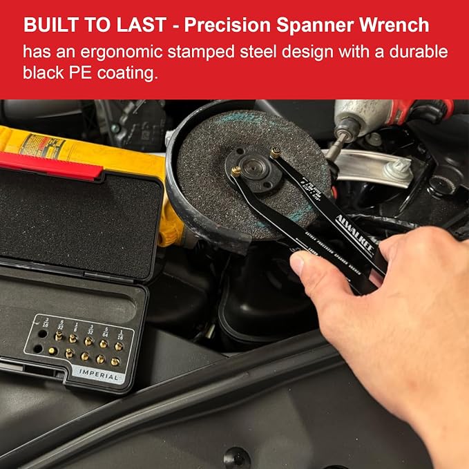 Pin Spanner Wrench Set, 25-Piece Adjustable Hook Wrench Tool Kit with Case, Metric and SAE Pins for Bearing Pulley Locknut Maintenance and Repair