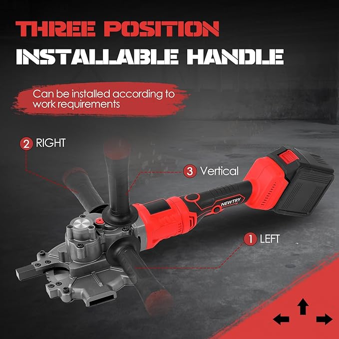 NEWTRY Cordless Rebar Cutter Cutting up to 3/2inch(4-40mm), Electric Rebar Cutter with 2 Batteries & Replacement Saw Blade, Electric Concrete Rebar Cutter Cutting Speed 4-5S (900W)